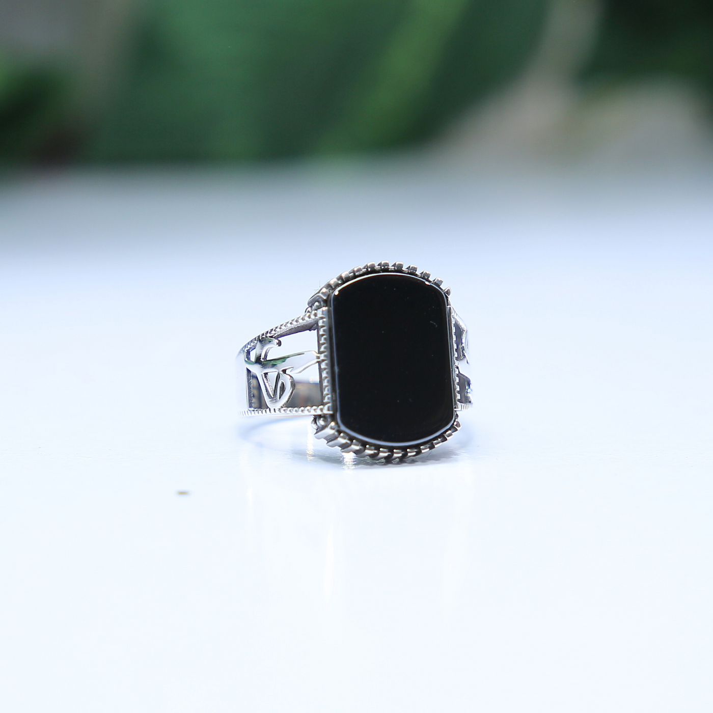 Onyx Silver Statement Ring