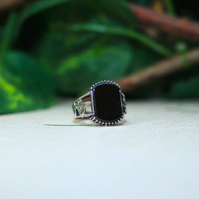 Onyx Silver Statement Ring